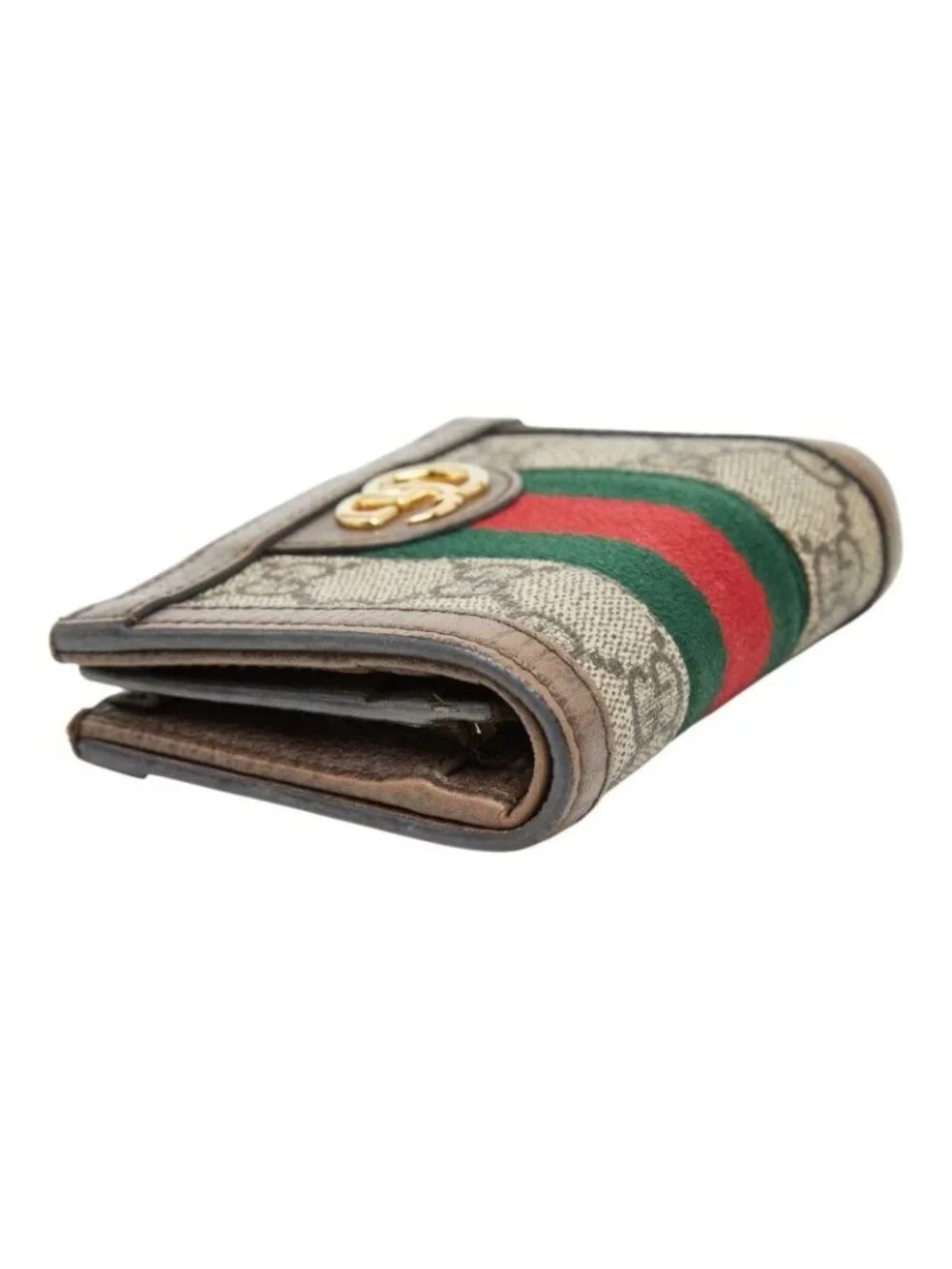 ★SOLD★ Gucci Ophidia GG Supreme Bifold Wallet Compact Beige Multicolor Leather - Picture 7 of 10